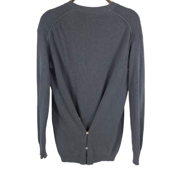 Brochu Walker Button Up Cardigan Cotton Cashmere Sweater in Grey - Picture 6 of 10